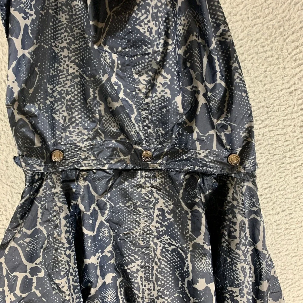 Anatomie Jacket Womens Large Gray Snake‎ Print Removable Hood Luxury Windbreaker